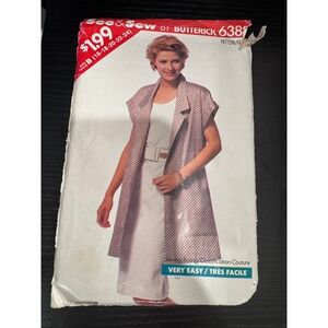 Butterick 6388‎ Jacket Dress Pattern Women B 16-24 Multi White Vintage 1988 Easy